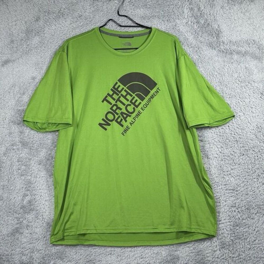 The North Face Shirt Men XL Green Short Sleeve Spell Out‎ Graphic Half Dome